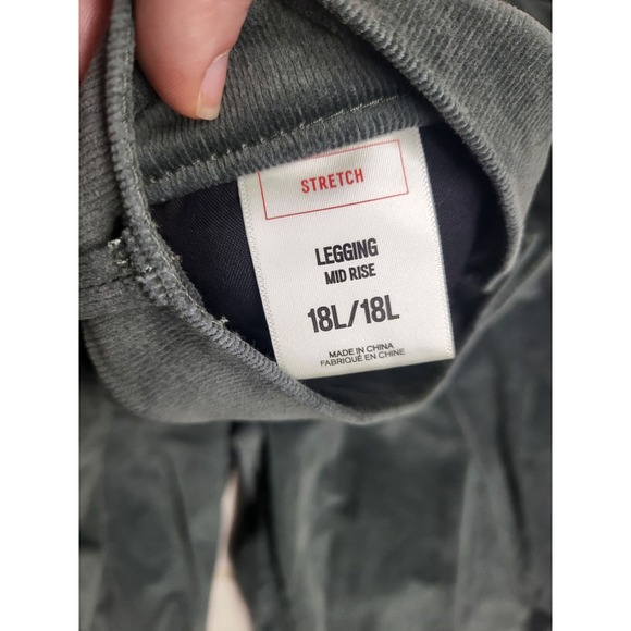 Express Dark Army Green Stretch Corduroy Mid Rise Pant Legging - 18L - Picture 3 of 4